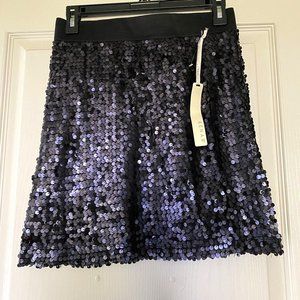 NWT Kenar Black Sequin Lined Skirt Size S